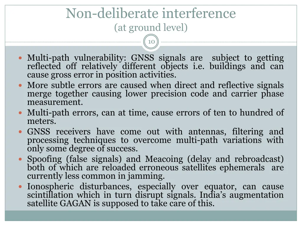 non deliberate interference at ground level