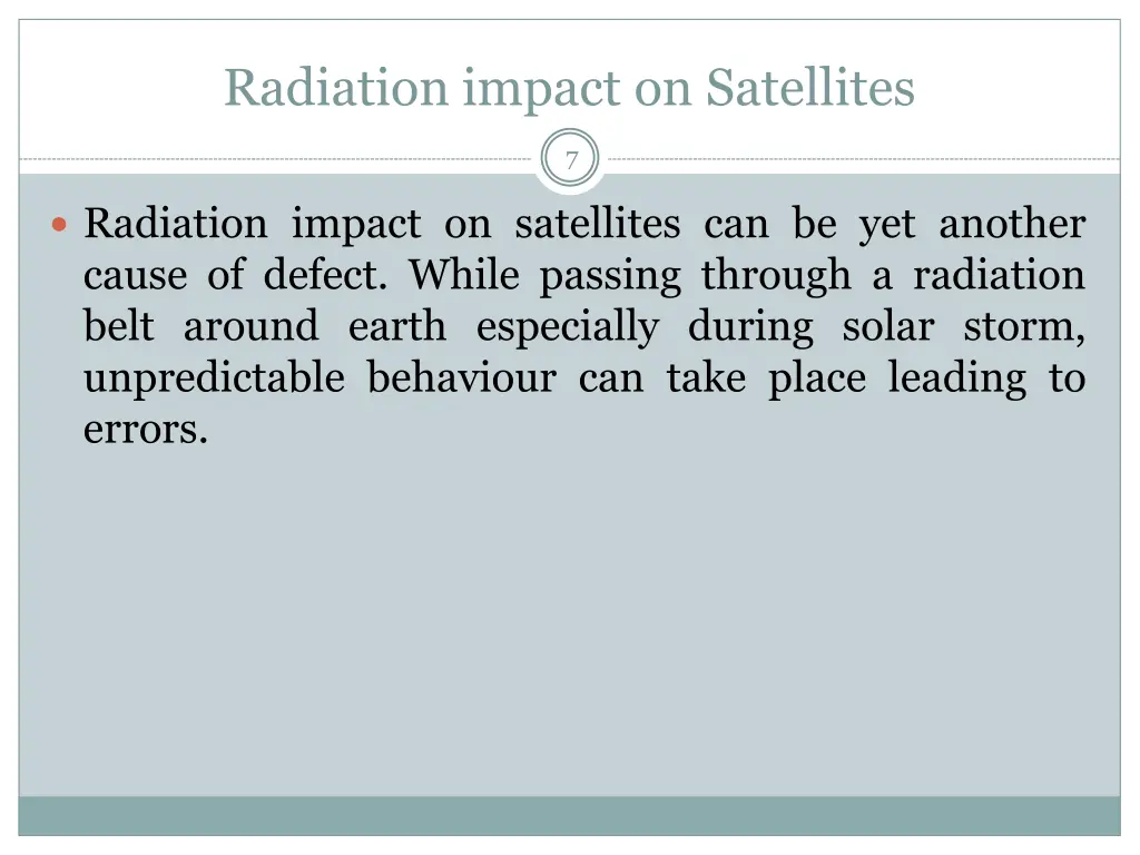 radiation impact on satellites