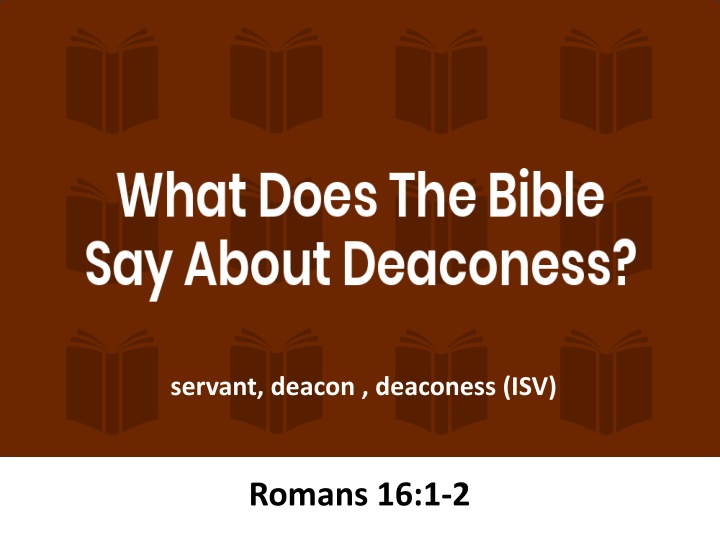 servant deacon deaconess isv