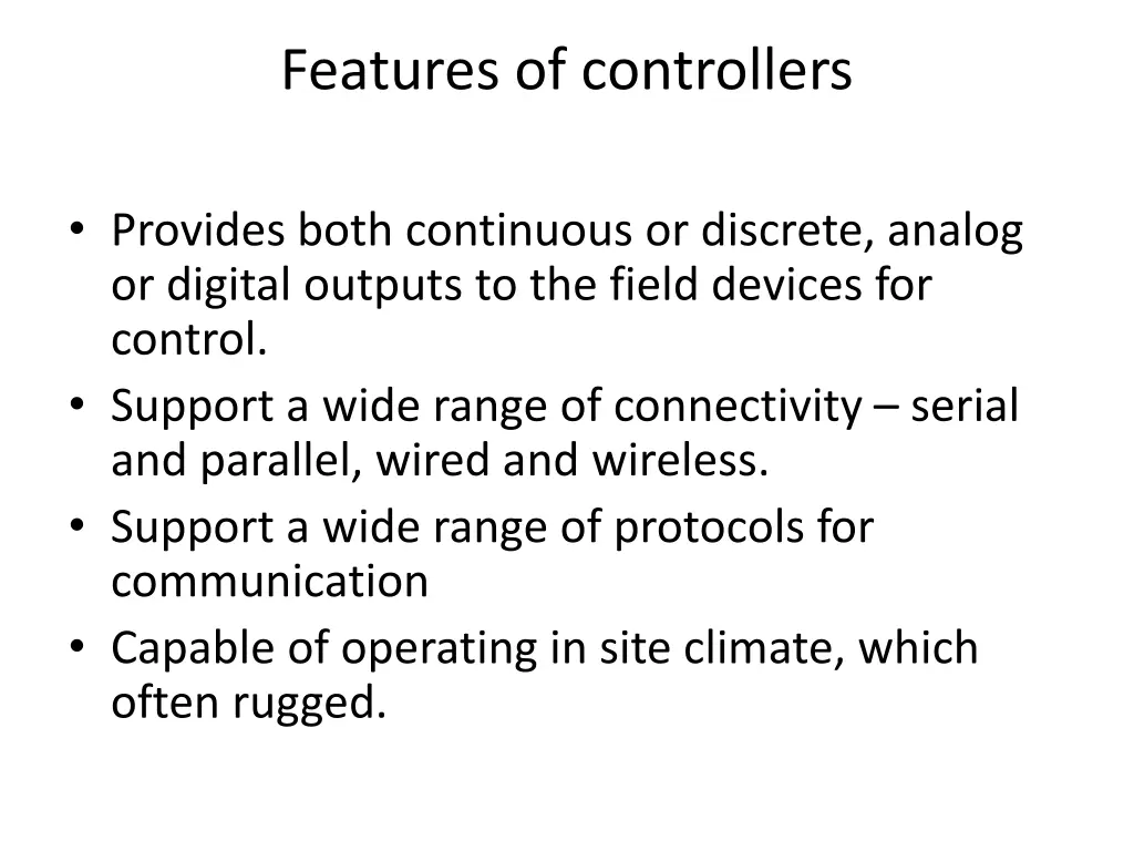 features of controllers 1