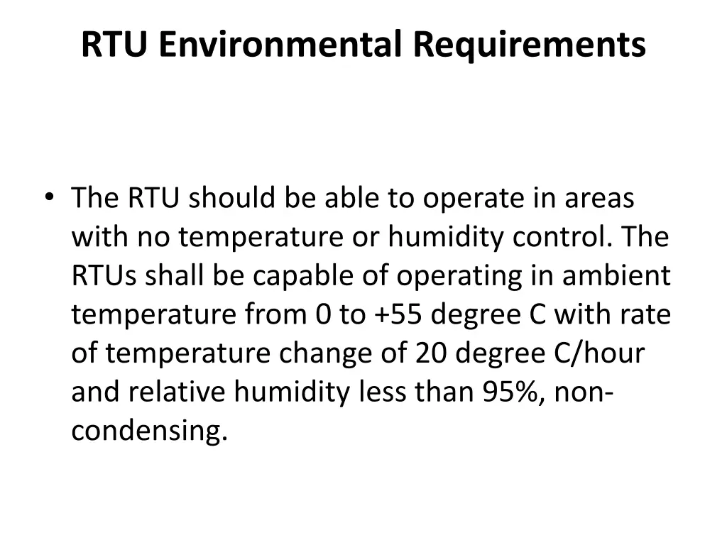 rtu environmental requirements
