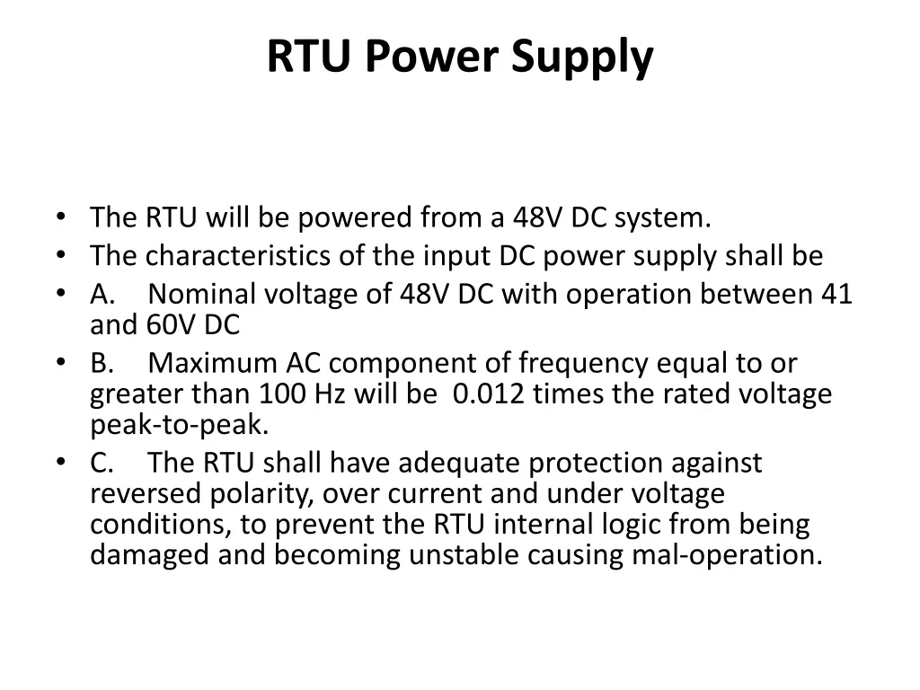rtu power supply
