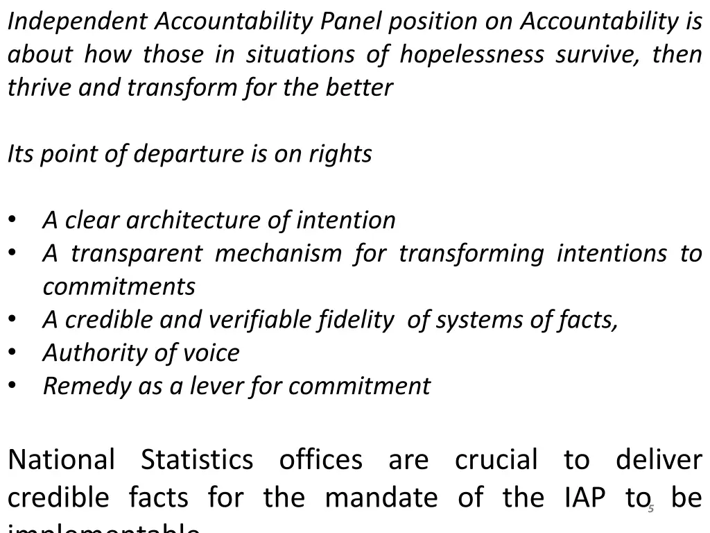 independent accountability panel position