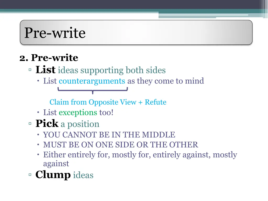 pre write 1