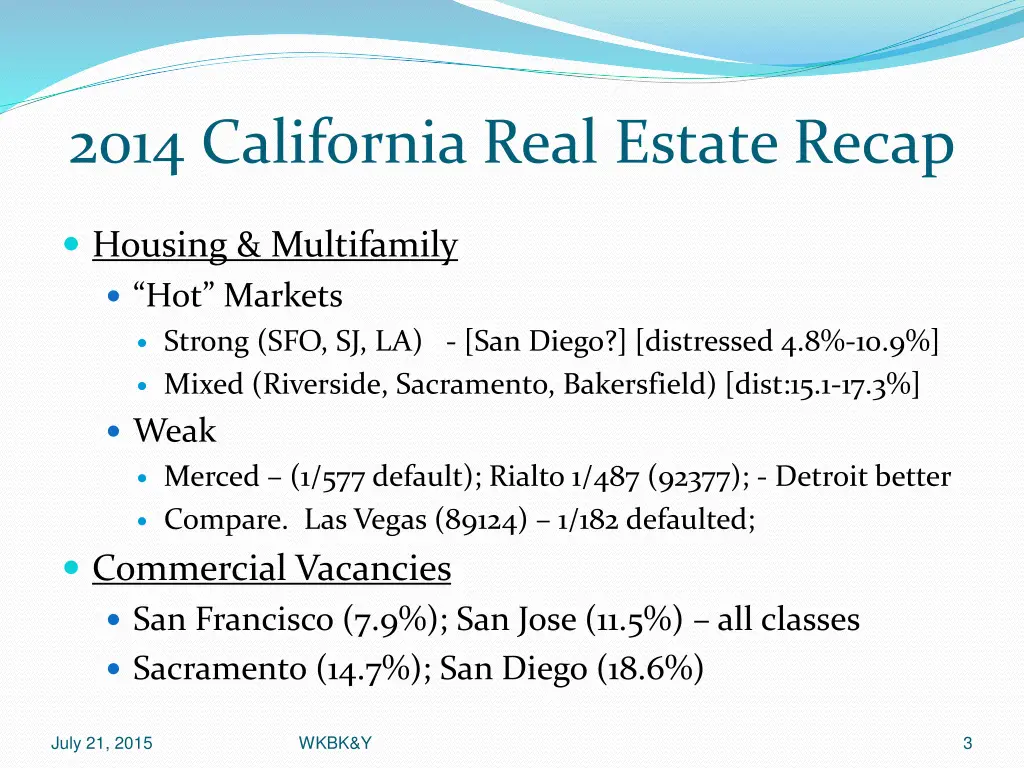2014 california real estate recap