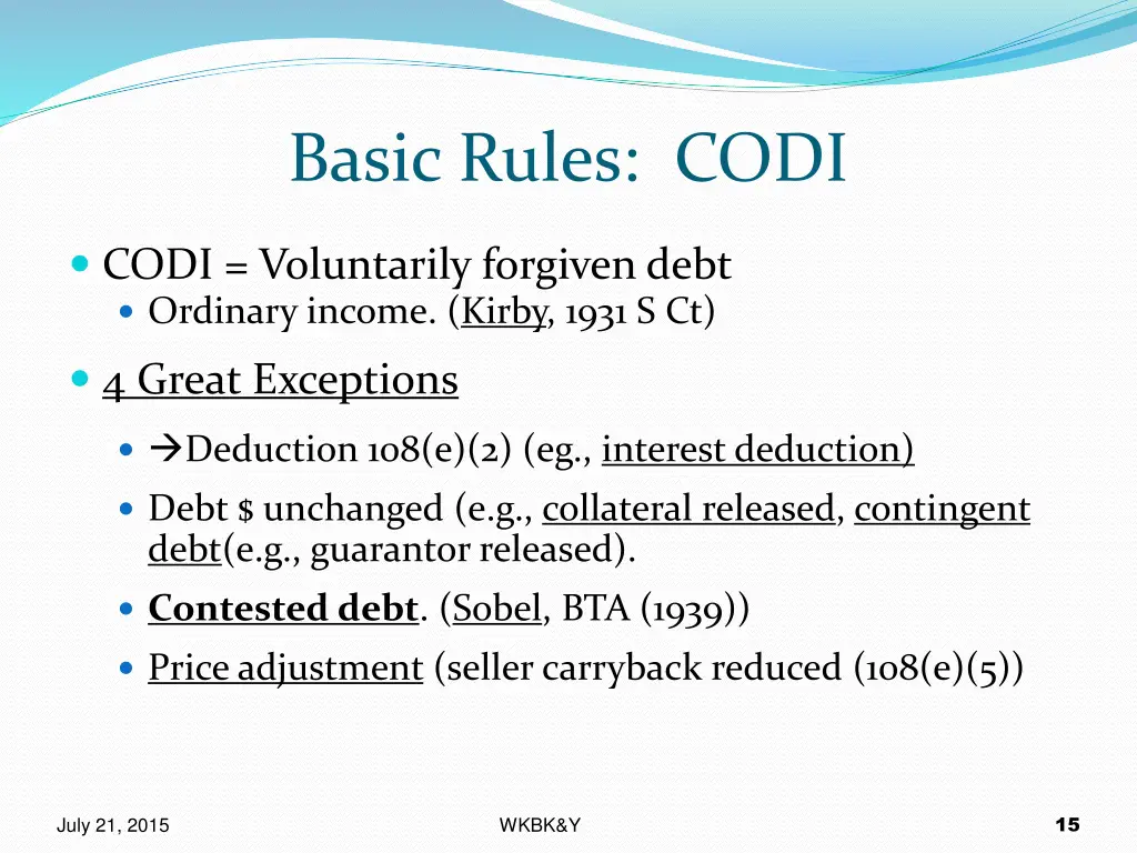 basic rules codi 1