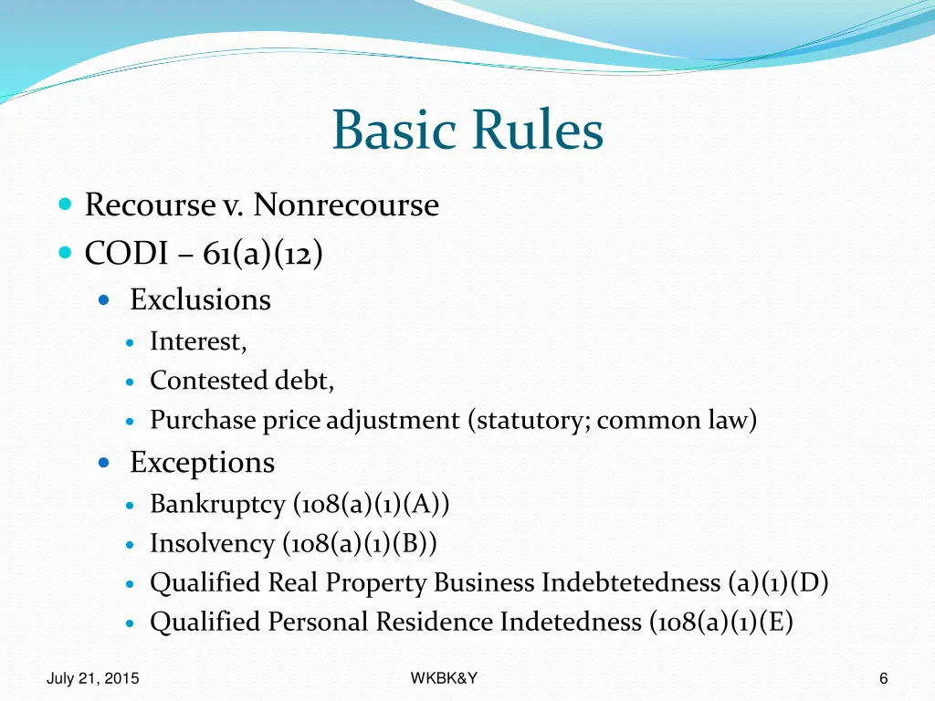 basic rules