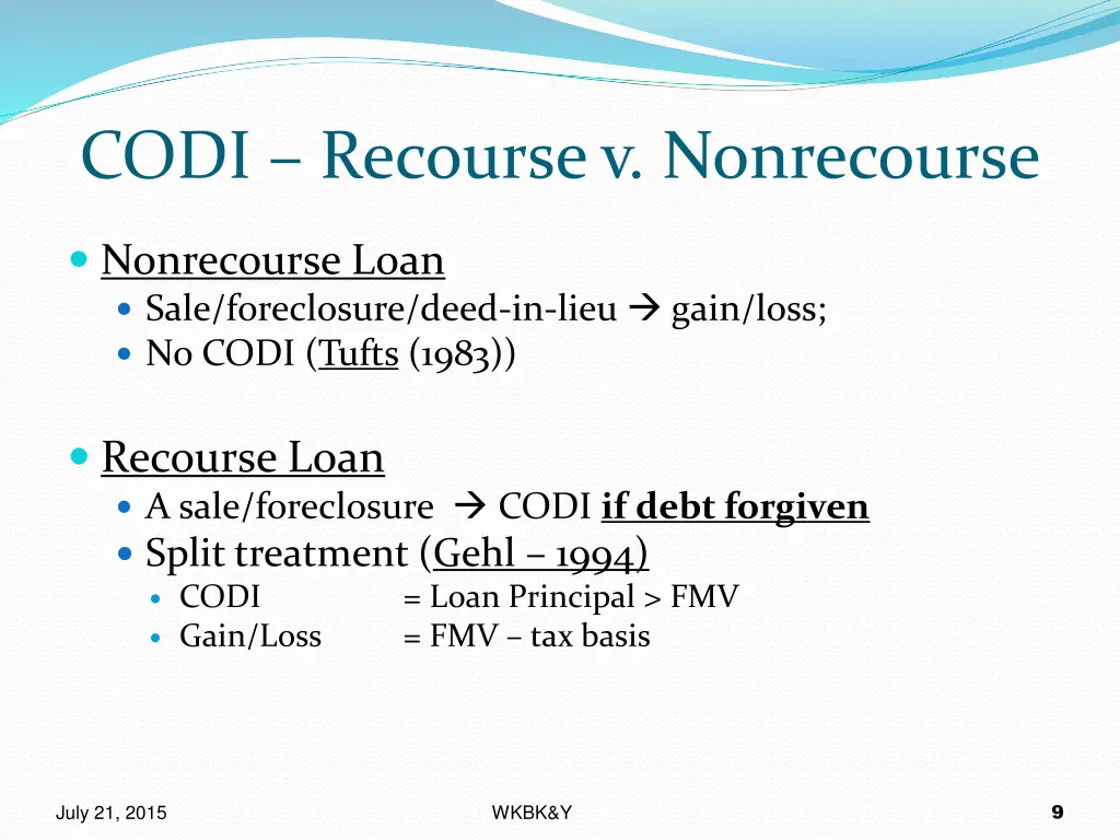 codi recourse v nonrecourse