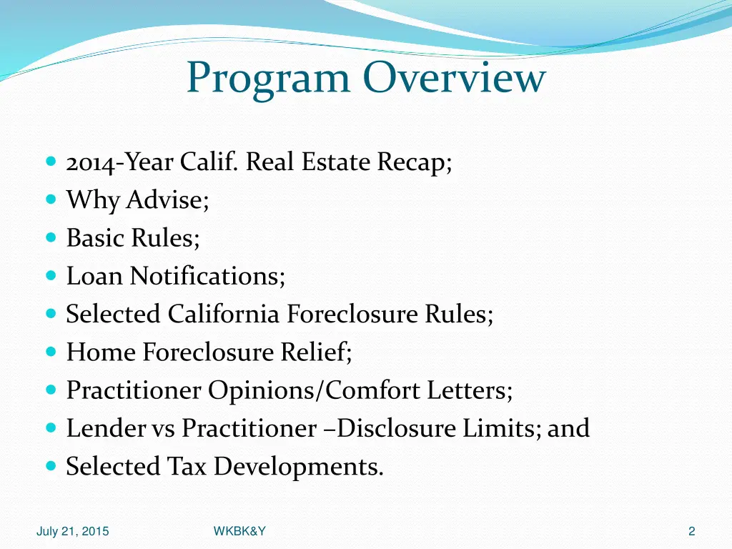 program overview