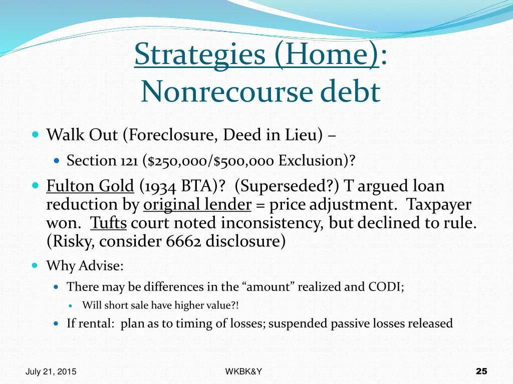 strategies home nonrecourse debt