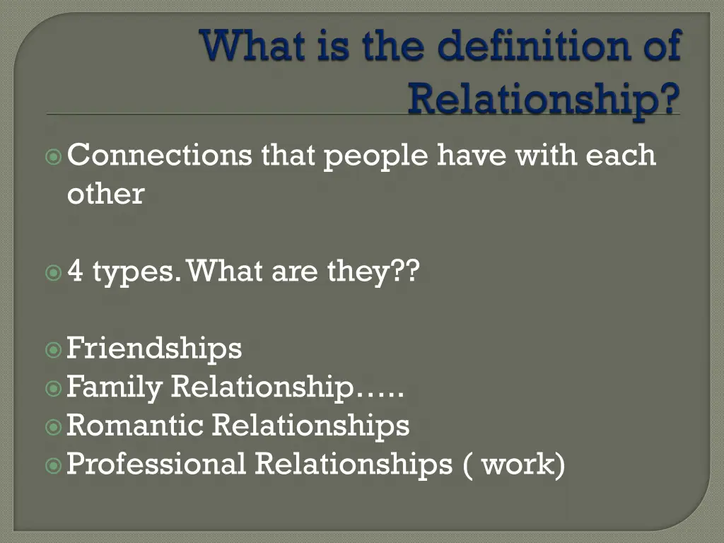 connections that people have with each other