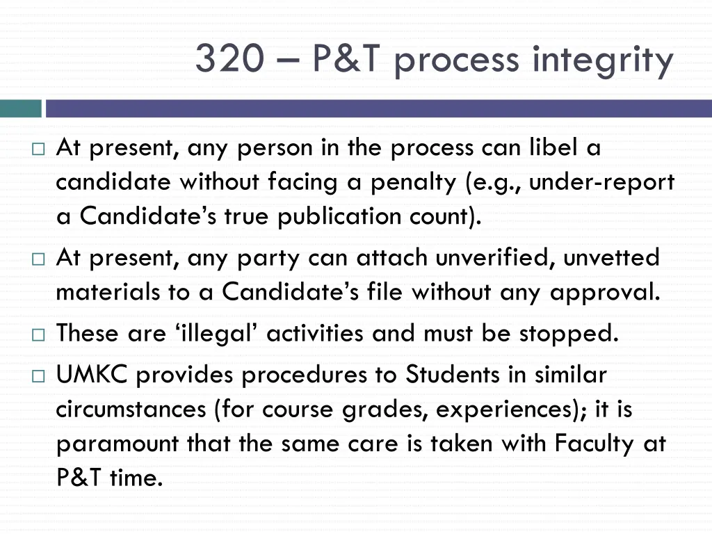 320 p t process integrity