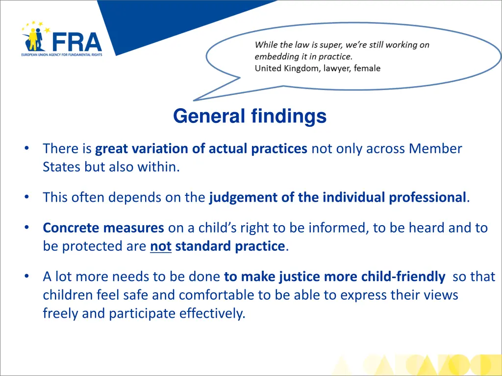 general findings