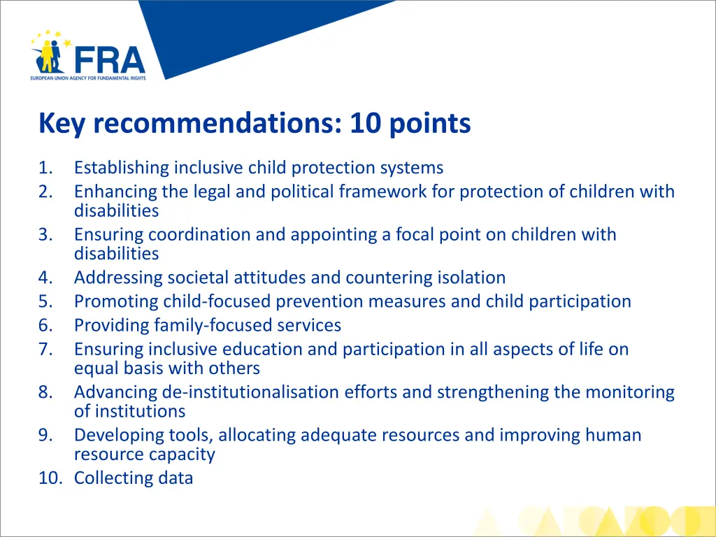key recommendations 10 points