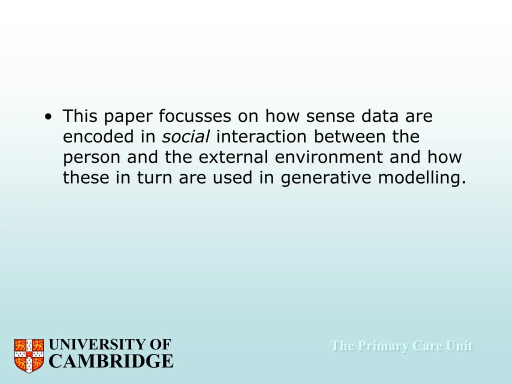 this paper focusses on how sense data are encoded