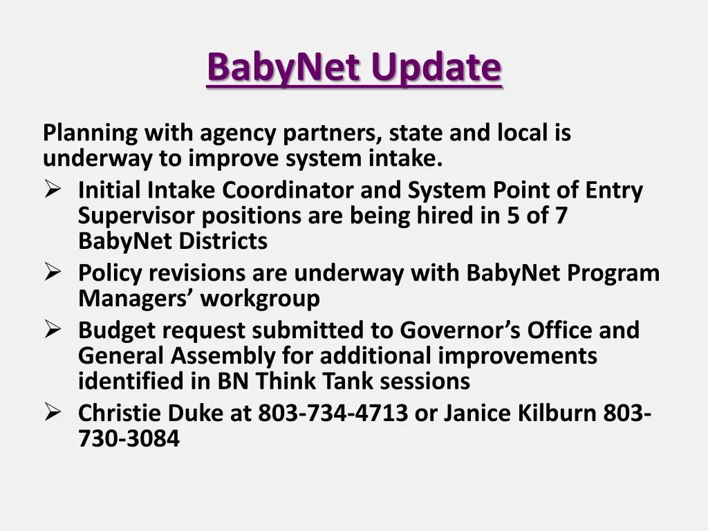 babynet update