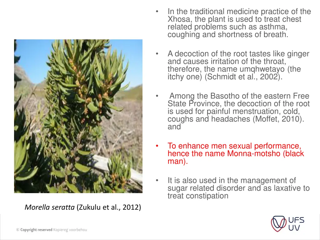 in the traditional medicine practice of the xhosa