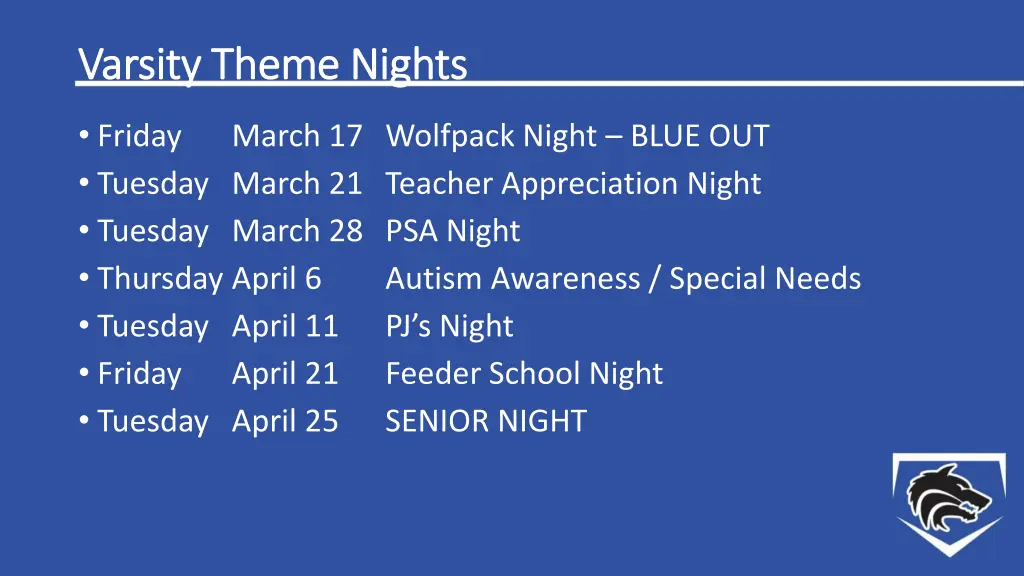 varsity theme nights varsity theme nights