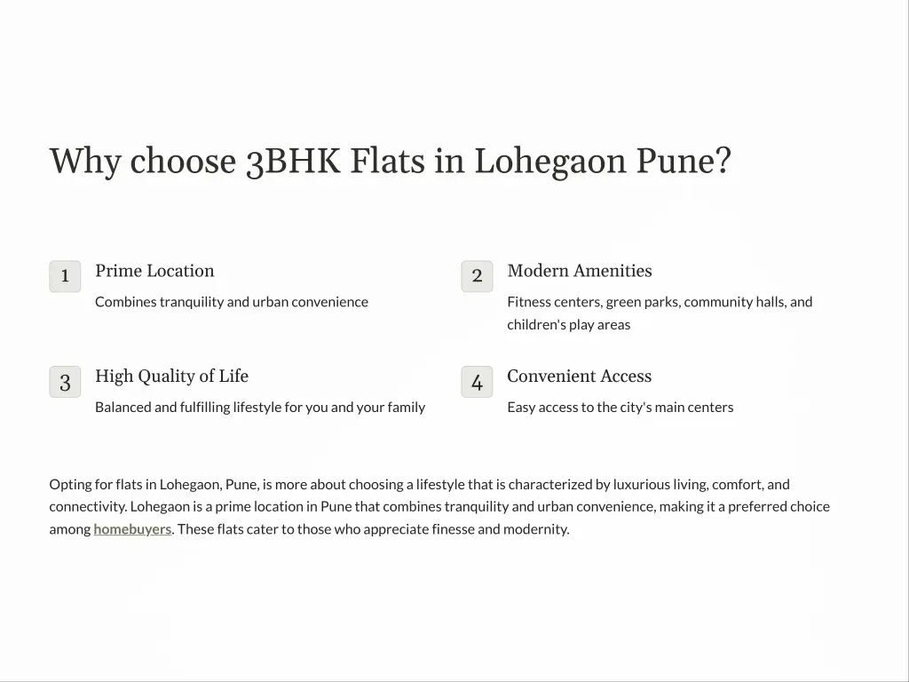 why choose 3bhk flats in lohegaon pune