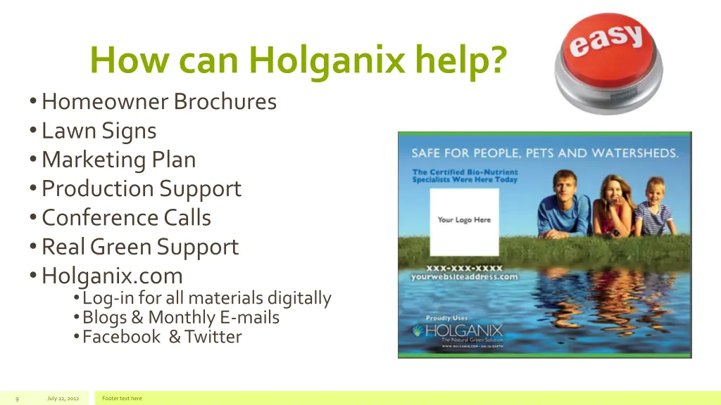 how can holganix help homeowner brochures lawn