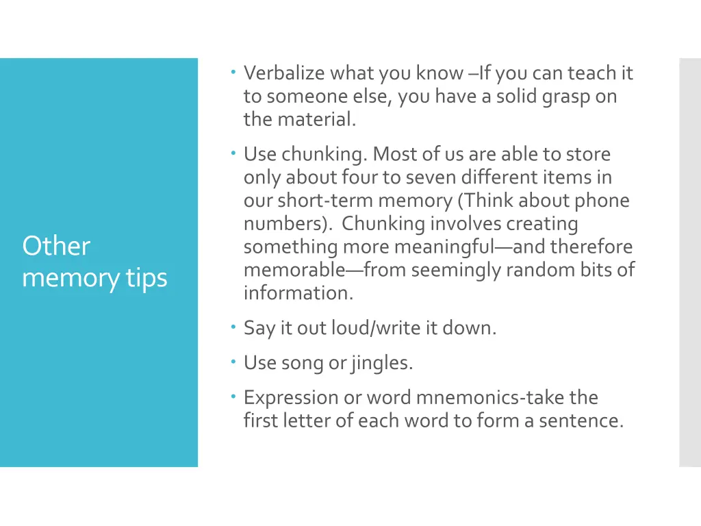 verbalize what you know if you can teach