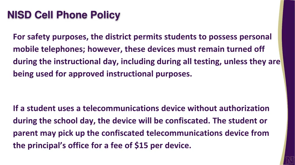 nisd cell phone policy