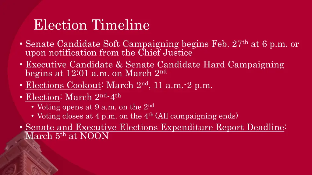 election timeline 1