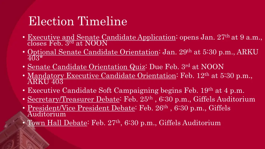 election timeline