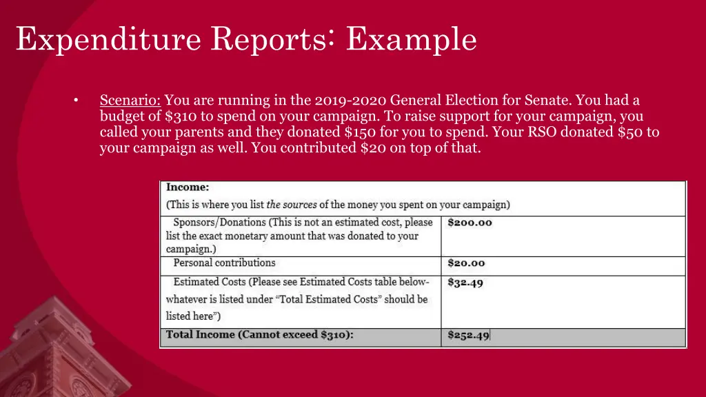 expenditure reports example