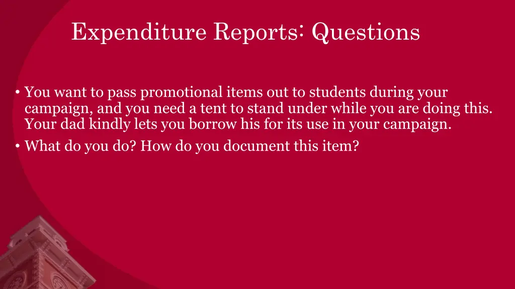 expenditure reports questions 2