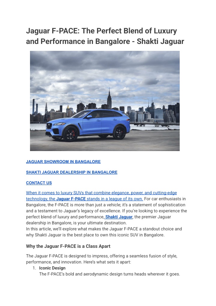 jaguar f pace the perfect blend of luxury