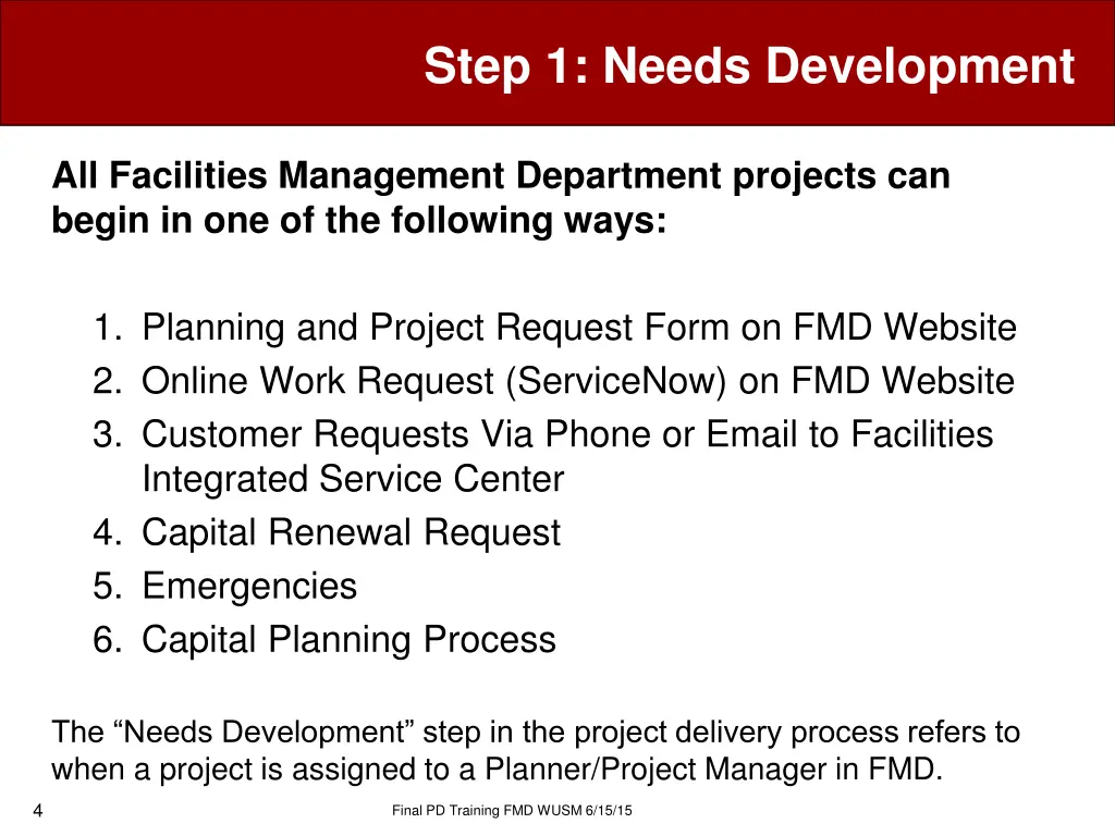 step 1 needs development 1