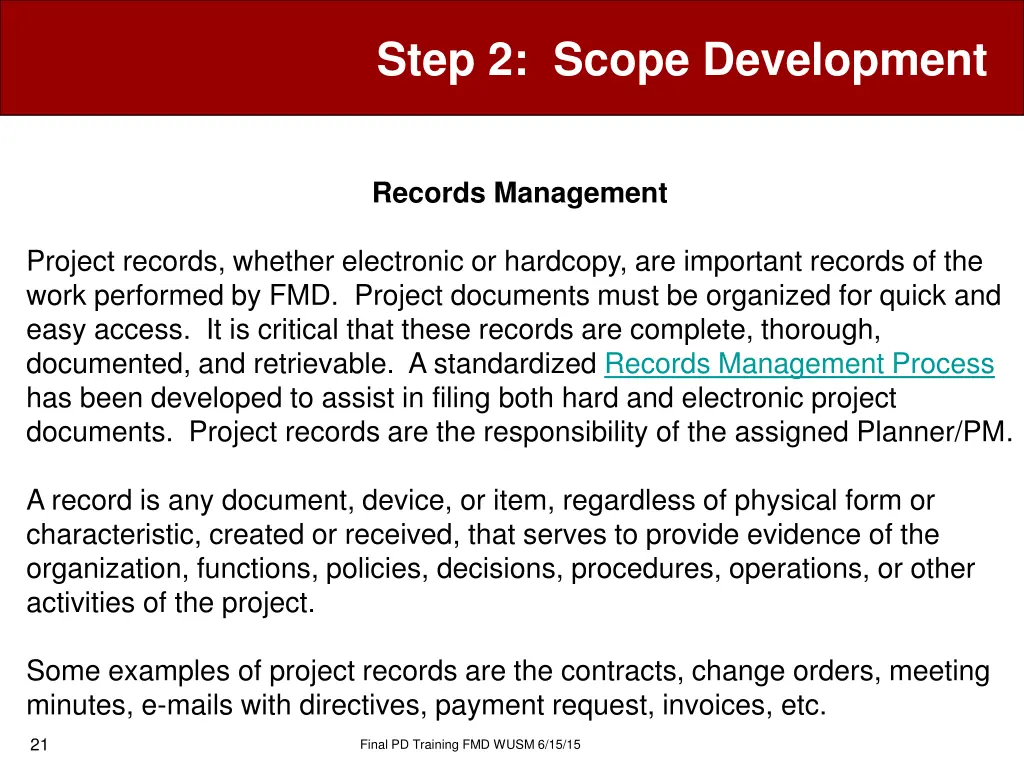 step 2 scope development 9