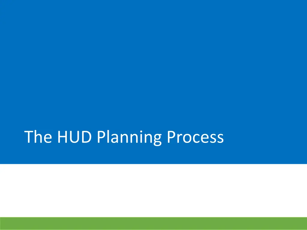 the hud planning process