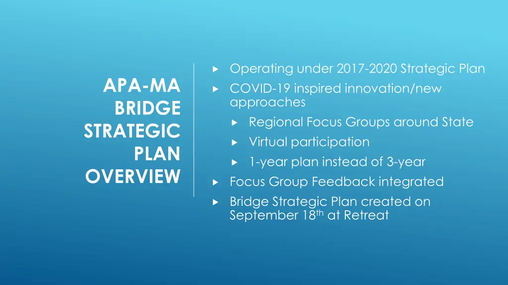 operating under 2017 2020 strategic plan covid