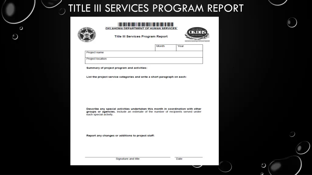 title iii services program report