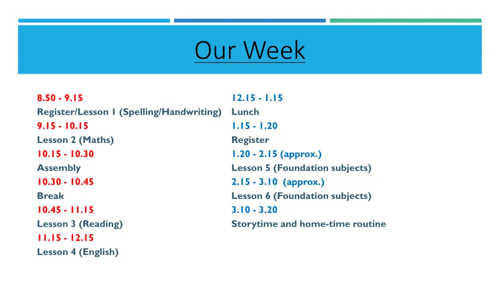 our week