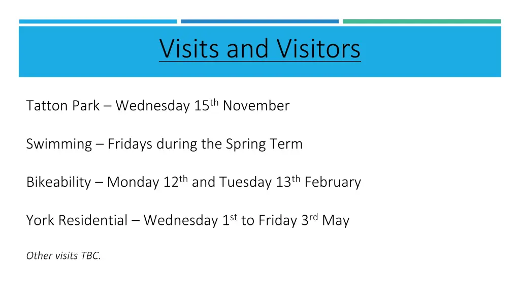 visits and visitors