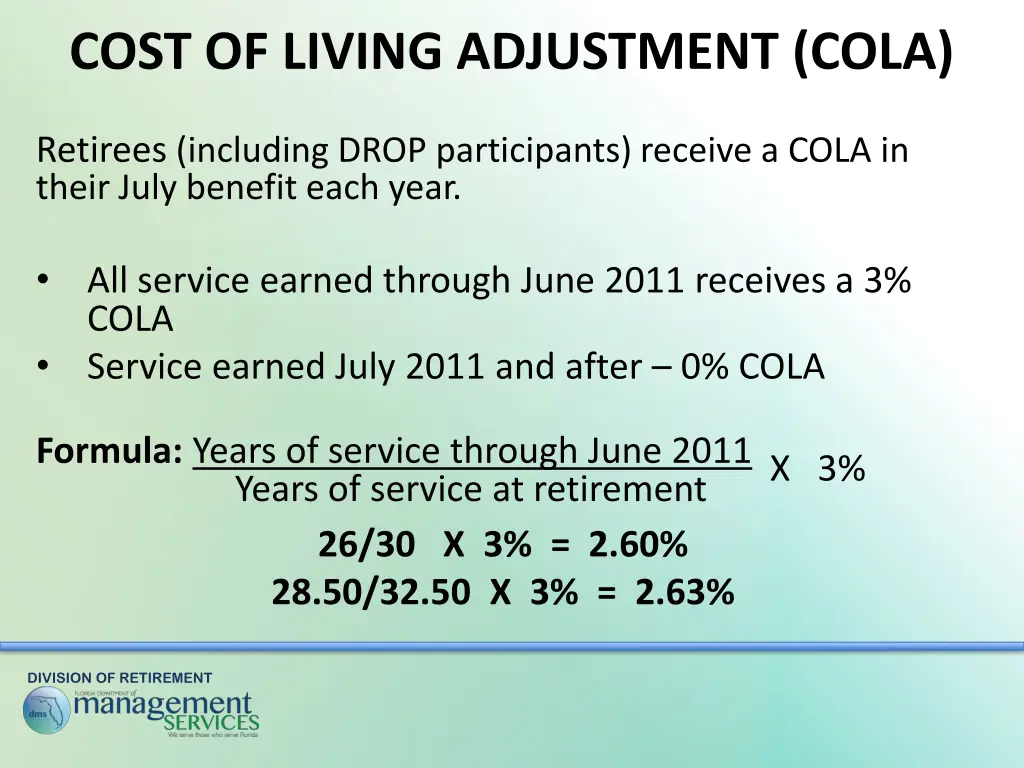 cost of living adjustment cola