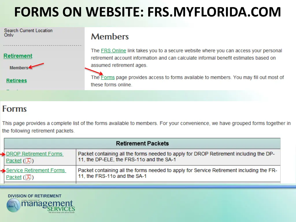 forms on website frs myflorida com