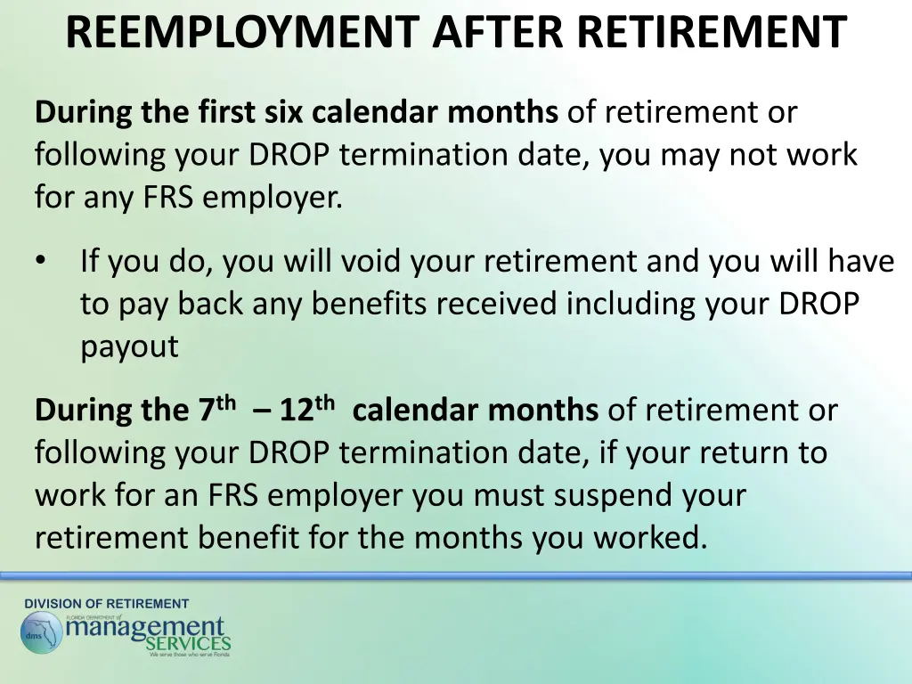 reemployment after retirement