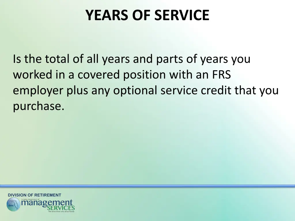years of service