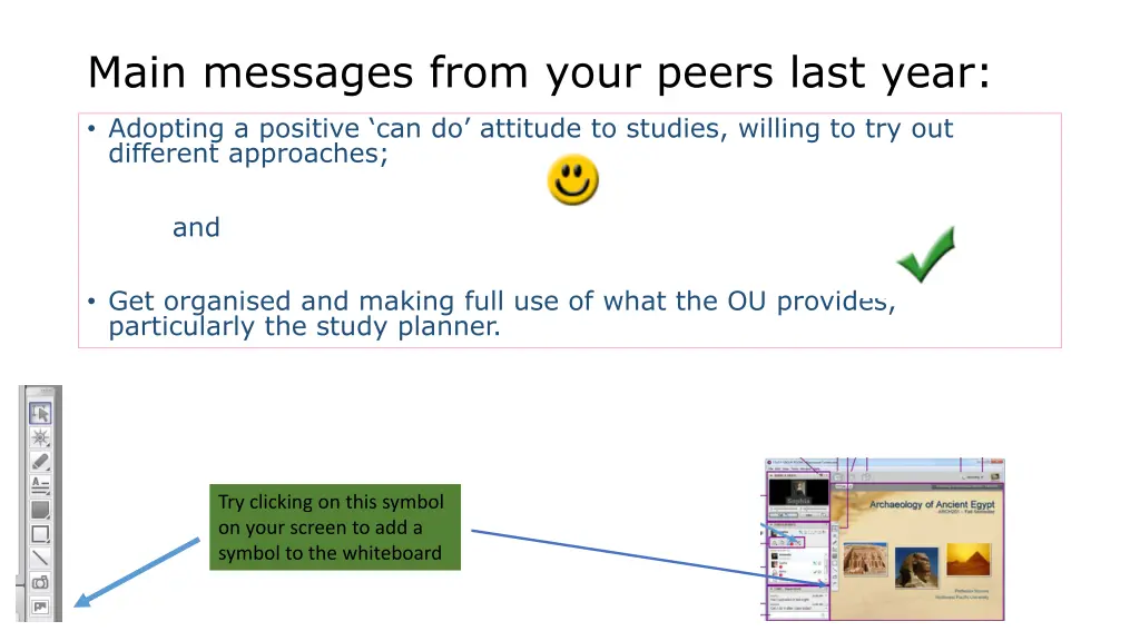 main messages from your peers last year