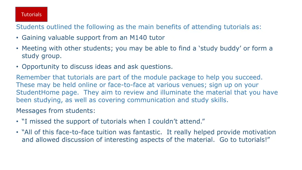 students outlined the following as the main