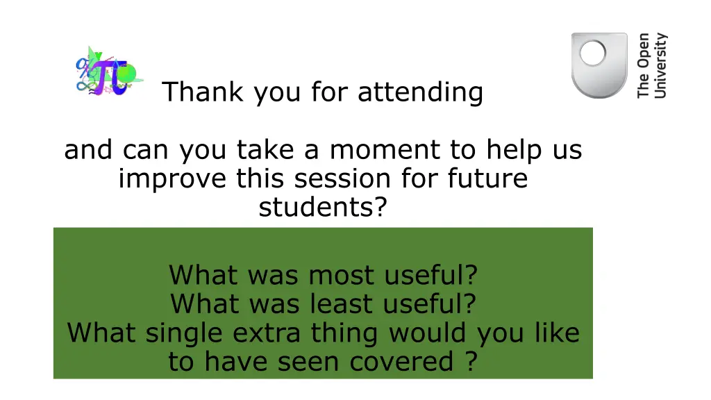 thank you for attending