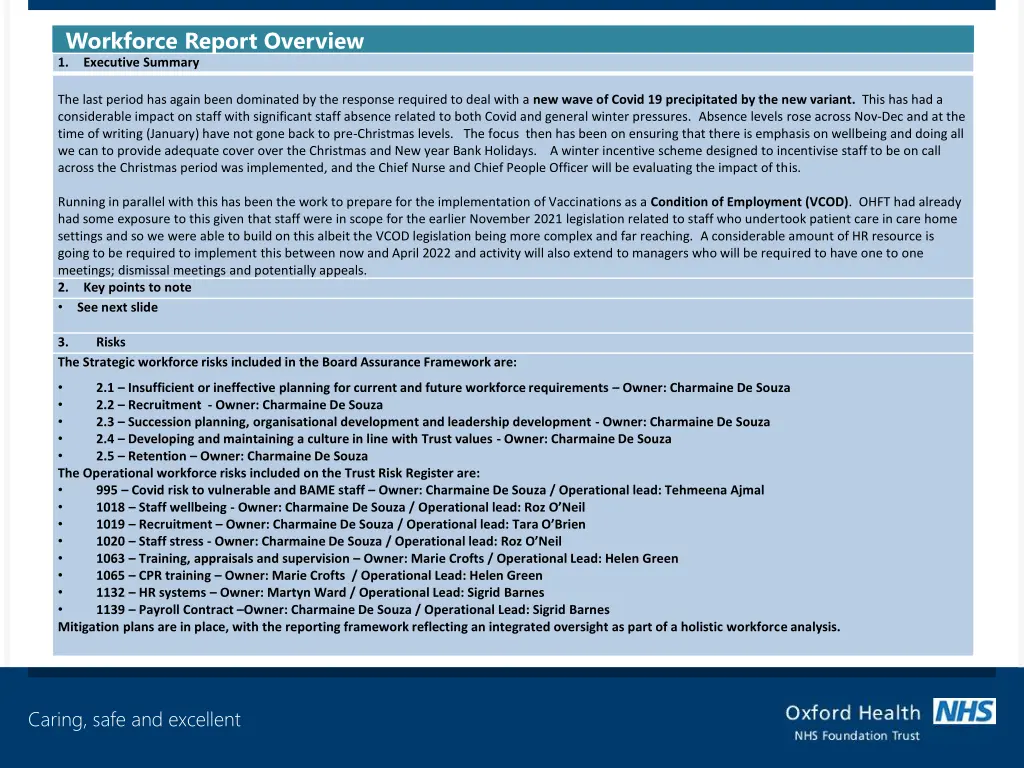 workforce report overview 1 executive summary