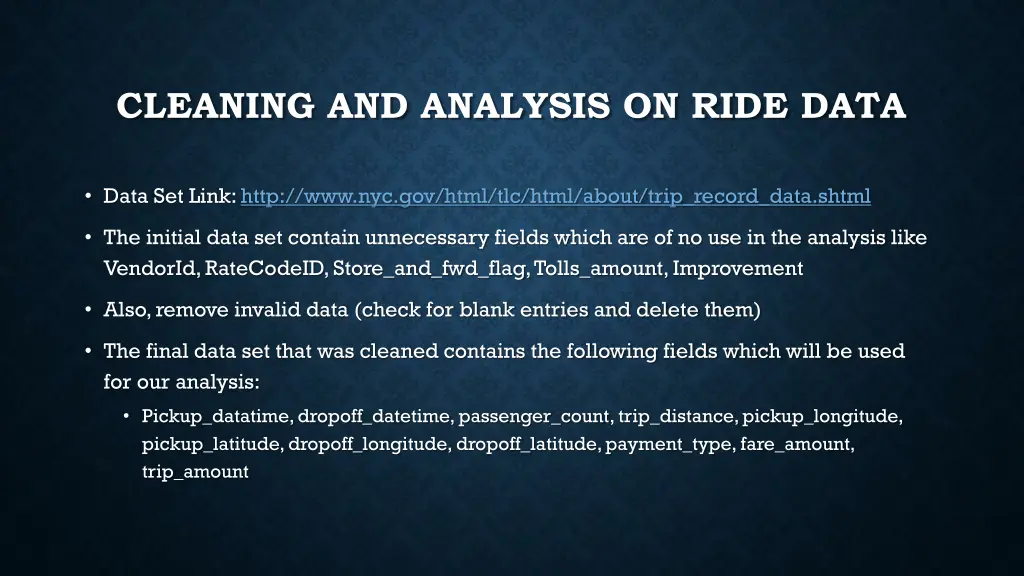 cleaning and analysis on ride data