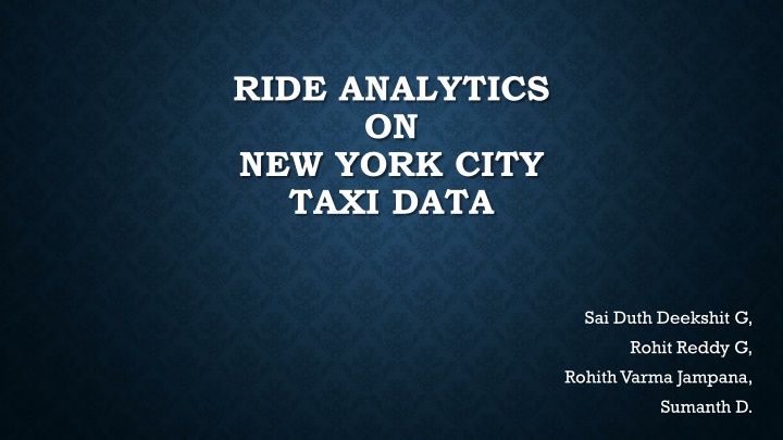 ride analytics on new york city taxi data