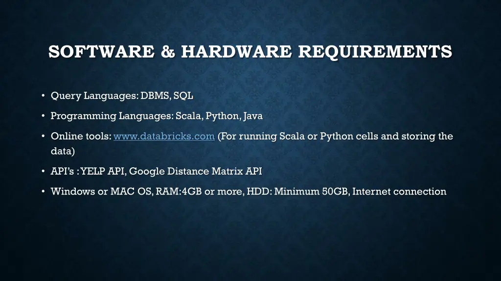 software hardware requirements