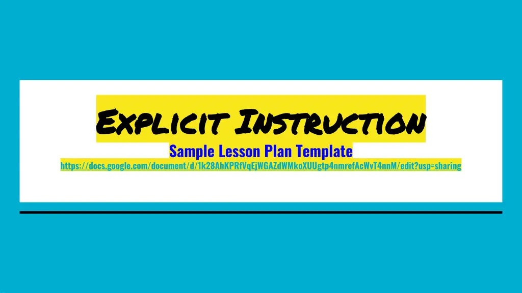 explicit instruction explicit instruction sample